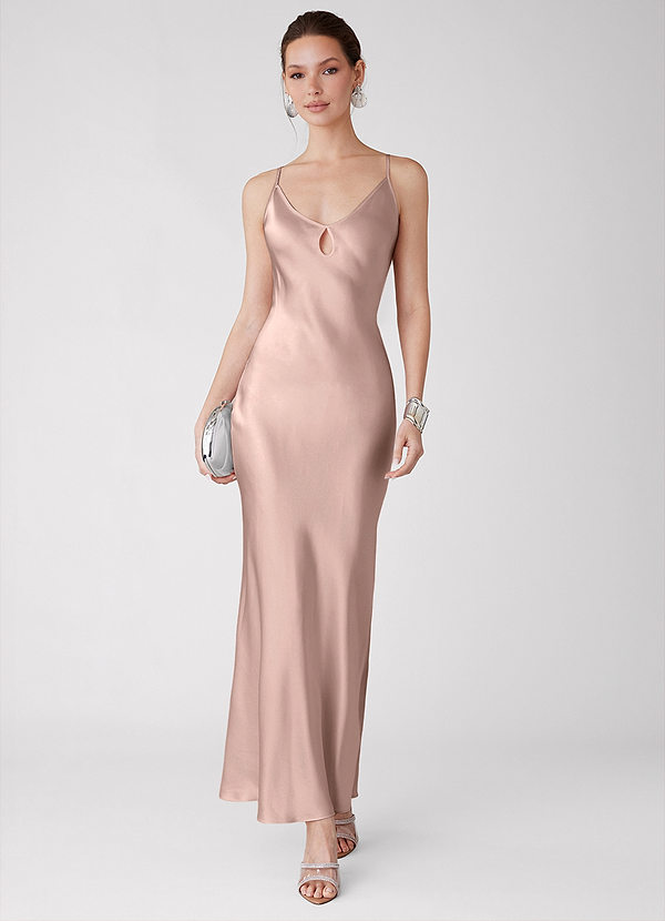 Selah Light Pink Luminous Satin Maxi Dress image1