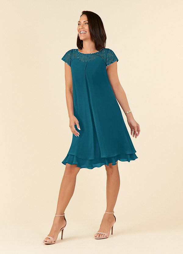 Azazie Tess Mother of the Brides Dresses Ink Blue Empire Sequins Chiffon Dress image1
