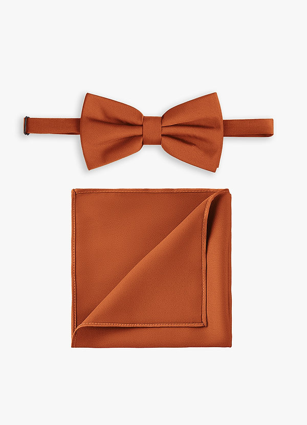 front Stretch Satin Bow Tie and Pocket Square Set