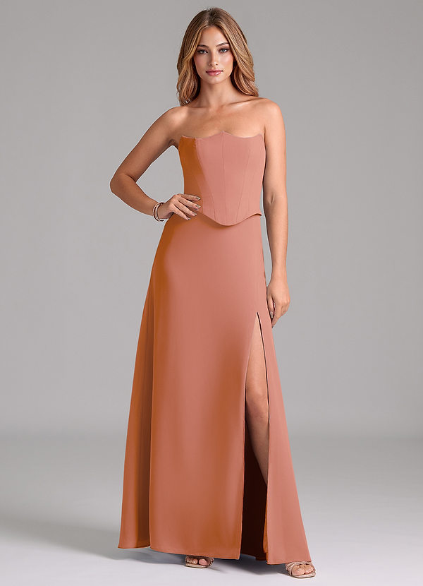 Azazie Jenilyn Bridesmaid Dresses  A-Line Strapless Chiffon Dress image1