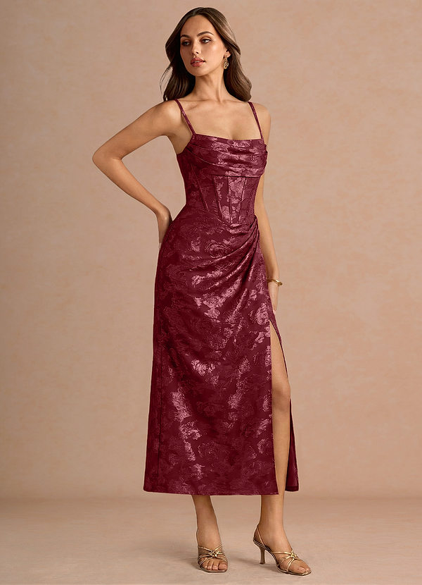 Rosalie Wine Midi Dress image1