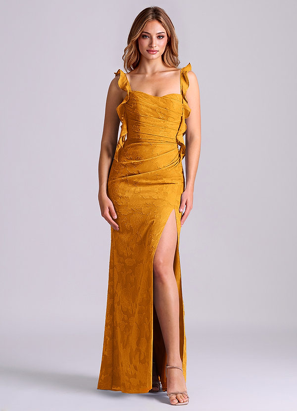 Azazie Jessamine Brudtärneklänningar Klä av Sjöjungfru i Blommig Utbrändhet Korsett Knäck image1