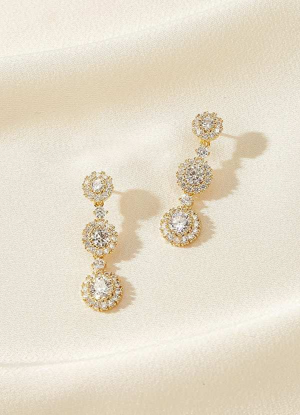 front Iridescent Crystal Drop Earrings