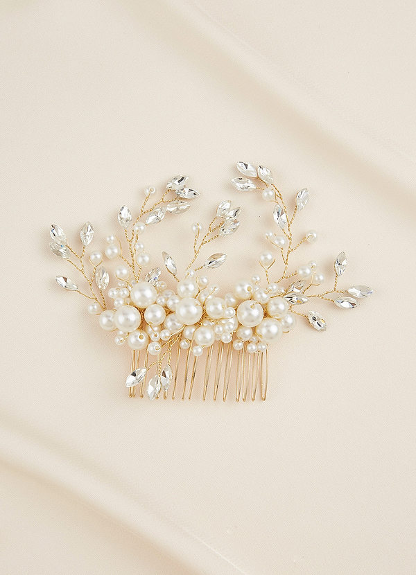 front Bridal Pearl Hair Comb