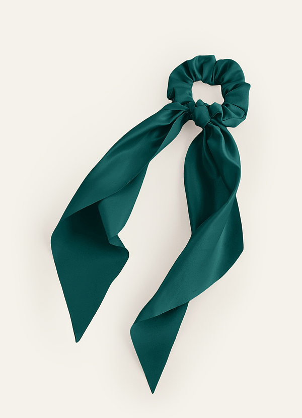 front Matching Color Matte Satin Hair Scarf Scrunchie