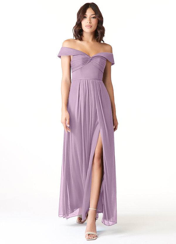 Azazie Almendra Bridesmaid Dresses A-Line Sweetheart Neckline Mesh Floor-Length Dress image1