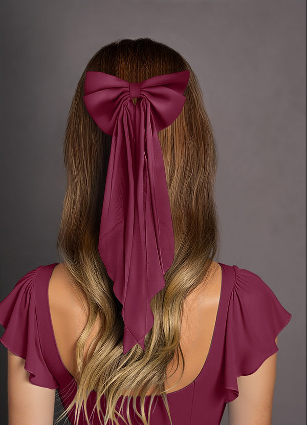 front Matching Color Chiffon Bow Hair Clip