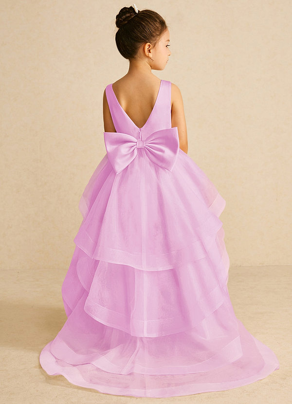 Azazie Pumpkin Flower Girl Dresses Candy Pink A-Line Convertible Tulle Dress image1