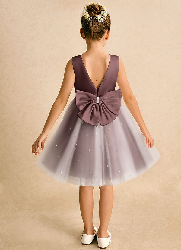 Azazie Esme Vestidos de Niña de Flores Vestido de Expresado de Tul de Corte Princesa con Lazo image1