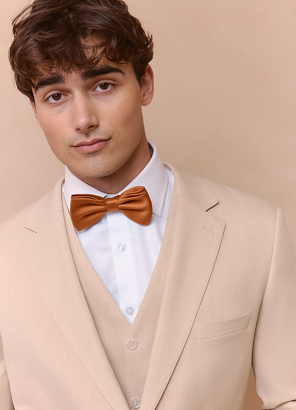 front Matte Satin Pre-Tied Bow Tie