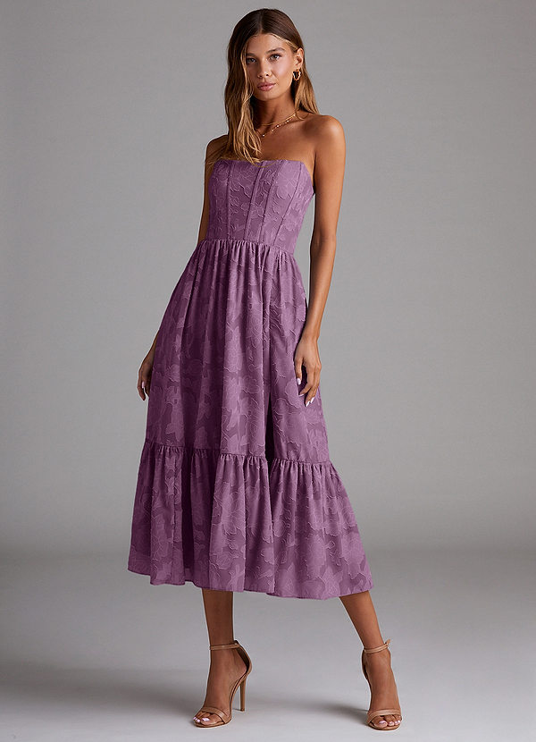 Delphina Wisteria Lace-up Back Midi Dress image1