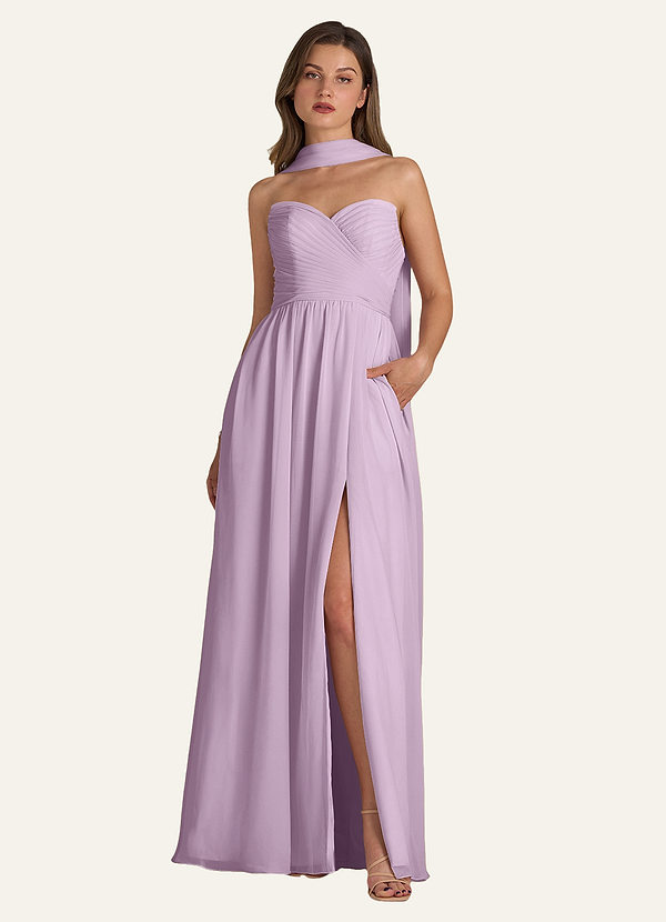 front Azazie Matching Color Chiffon Scarf