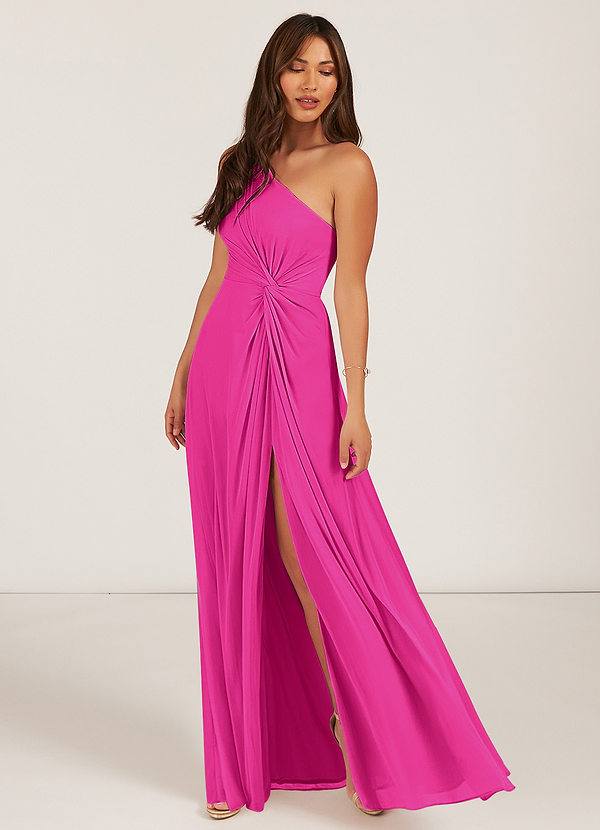 Vestidos Boho Para Damas De Honor Junior Con Falda AsiméTrica En Cascada Fucsia main image 1