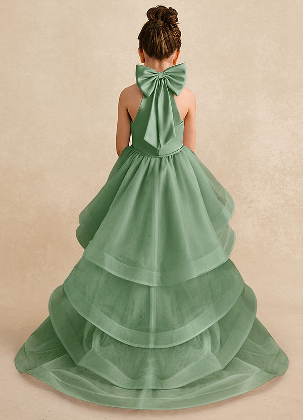 Azazie Bev Flower Girl Dresses Vestir Matchá de Tule de Linha A com Conversível image1