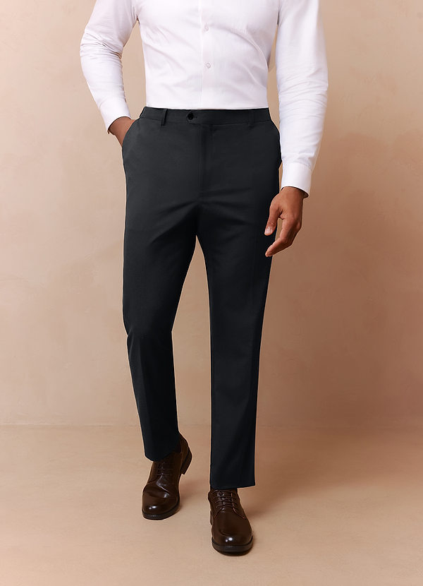 front Savile Charcoal Wool Blend Dress Pants