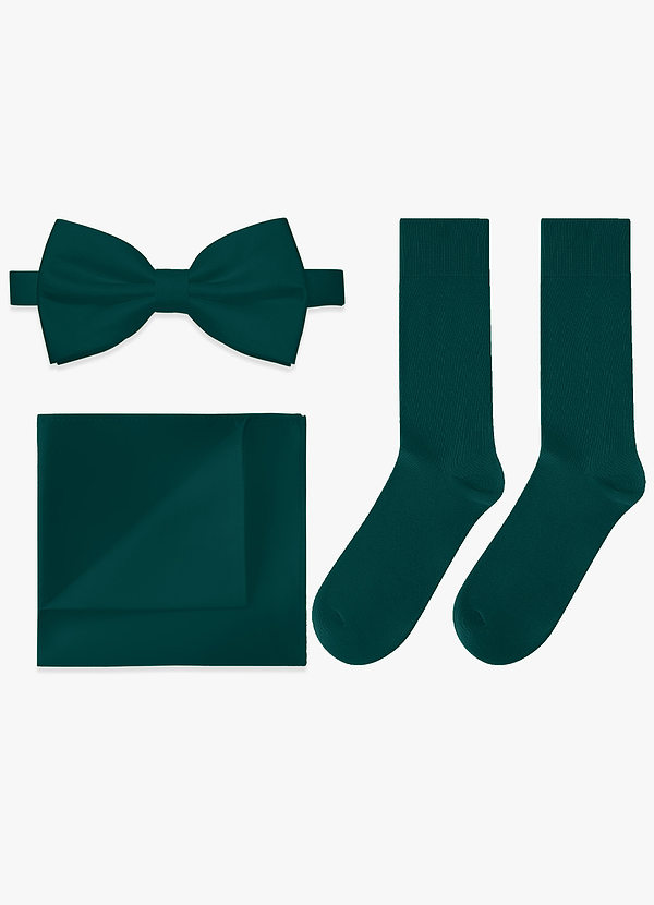 front Passendes Set aus Fliege, Einstecktuch und Socken
