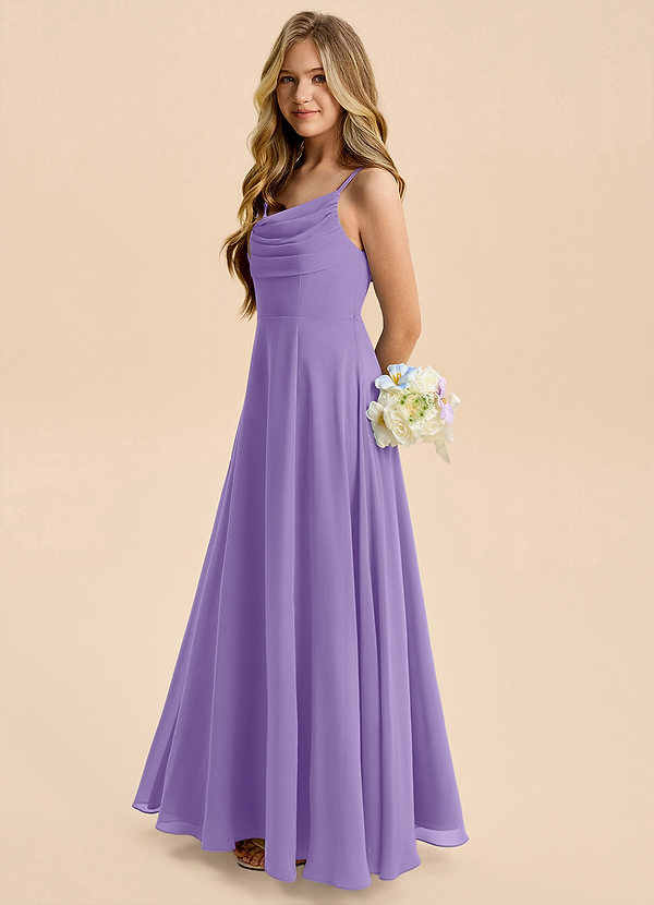 Azazie Gia Junior Tahiti A-Line Pleated Chiffon Dress image1
