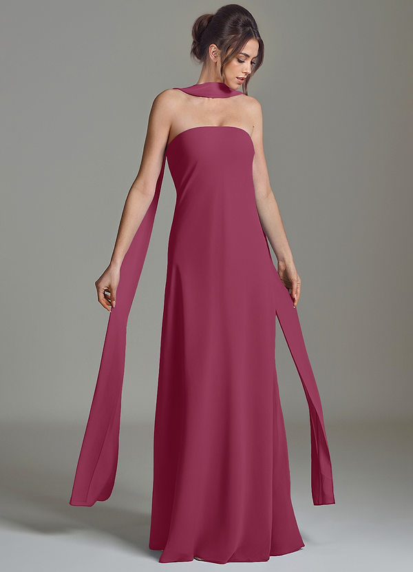 Azazie Ilana Bridesmaid Dresses Mulberry A-Line Strapless Chiffon Dress image1