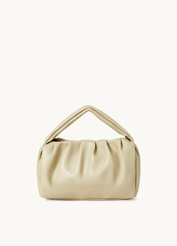 front Faux Leather Pleated Cloud Handbag