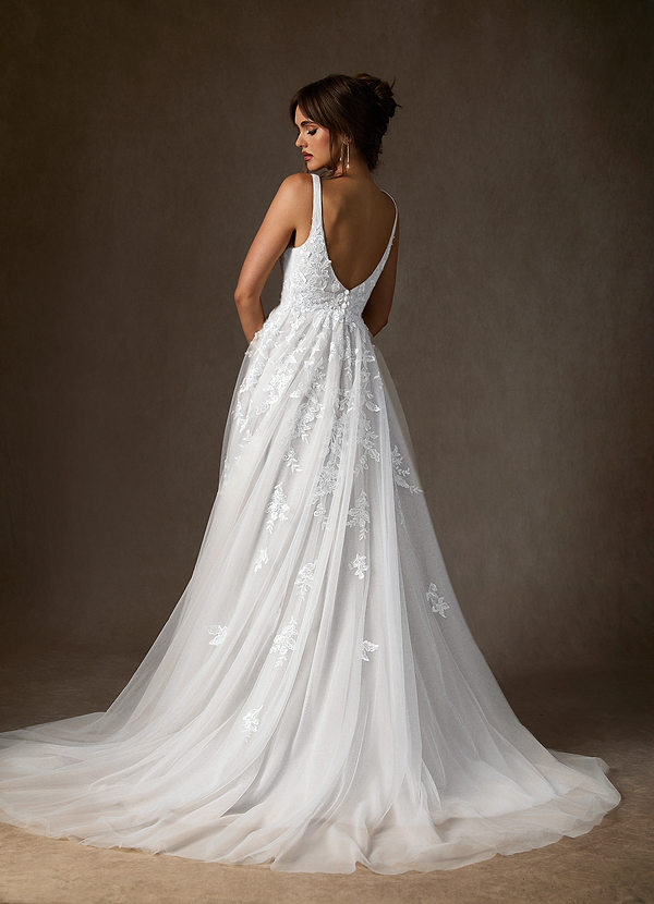 Sorella Wedding Dresses Diamond White A-Line V-Neck Sequins Tulle Dress image1