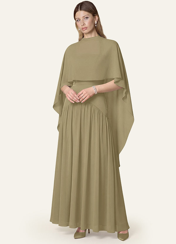 front Azazie Matching Color Chiffon Multiway Cape