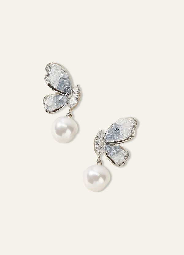 front Something Blue Butterfly Wing Drop Earrings