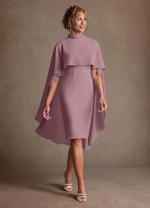 Azazie Irna Klänningar till brudens mor Klä Kolumn i Chiffong Dammig Ros image1