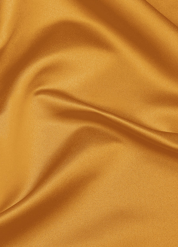 front Azazie Butterscotch Matte Satin Fabric By the Yard