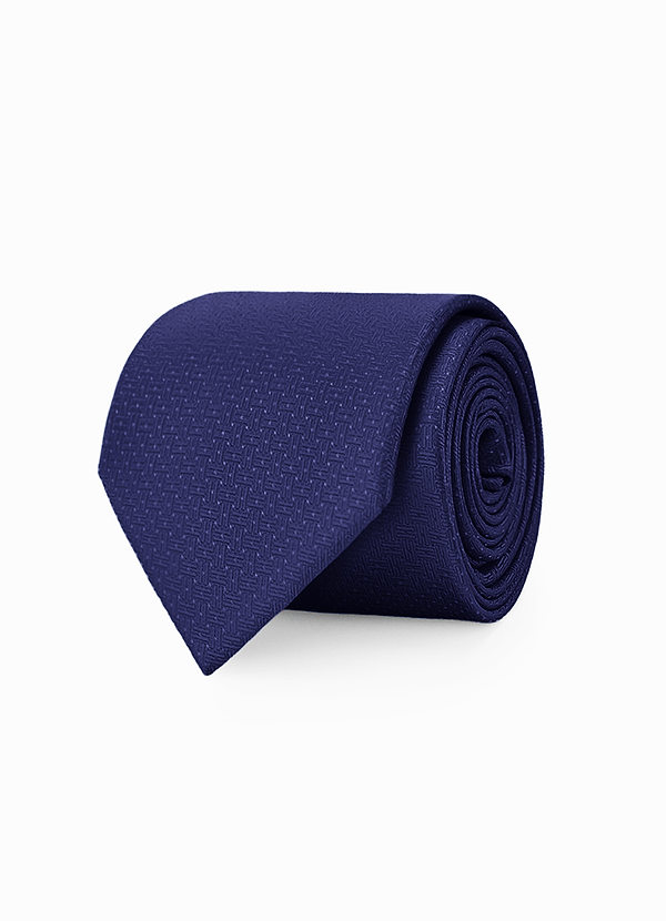 front Cravatta da uomo in jacquard tinta unita con trama