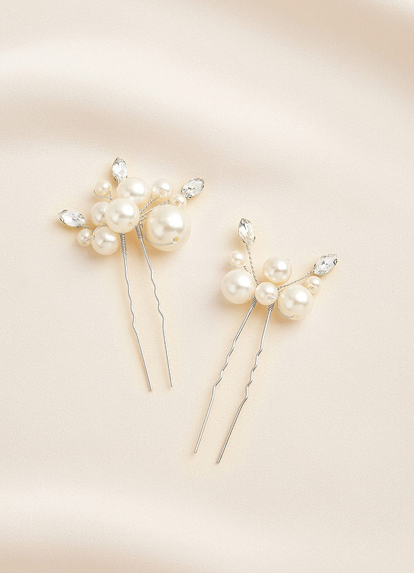 front Pearl Bead Clusters U-Shaped Hairpin Set