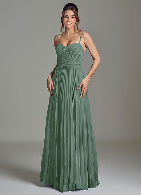 Azazie Catie Bridesmaid Dresses Eucalyptus A-Line Sweetheart Neckline Chiffon Dress image1