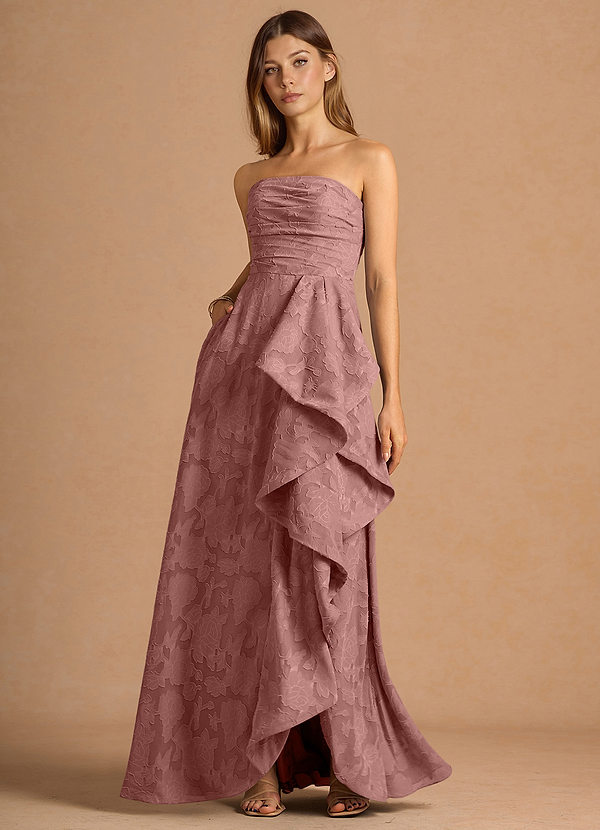 Lulu Light Pink Handkerchief Maxi Gown Ready to Ship | Azazie