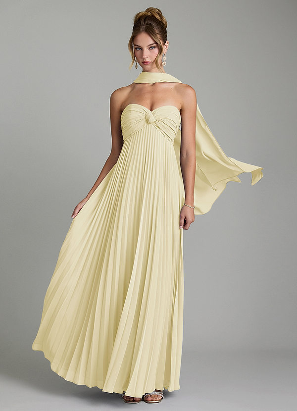 Azazie Tempest Bridesmaid Dresses Lemon Sorbet Empire Corset Chiffon Convertible Dress image1