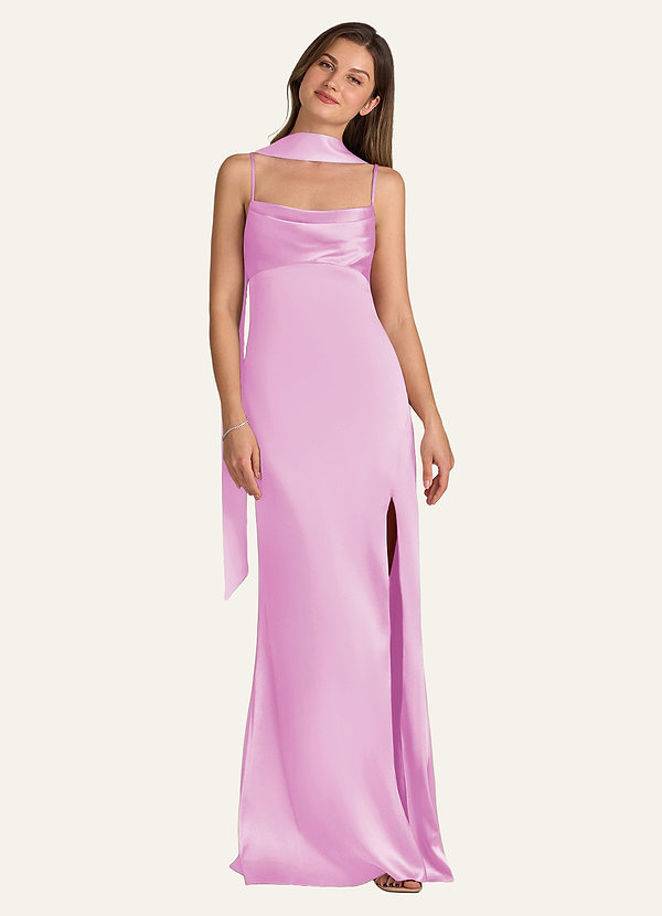 front Azazie Matching Color Matte Satin Scarf