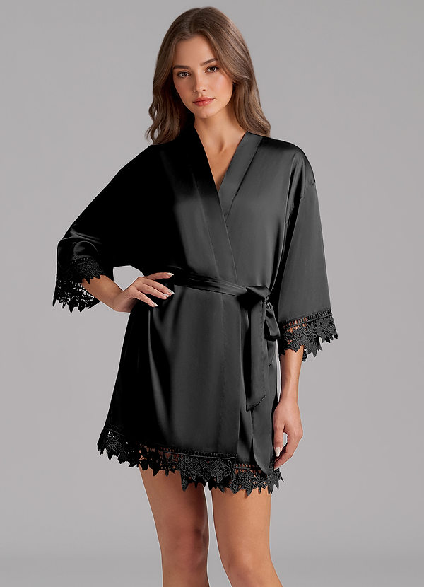front Robe de renda de cetim da mesma cor