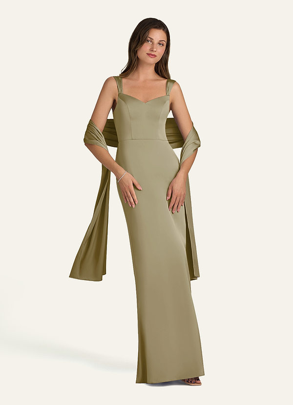 front Azazie Matching Color Stretch Satin Shawl