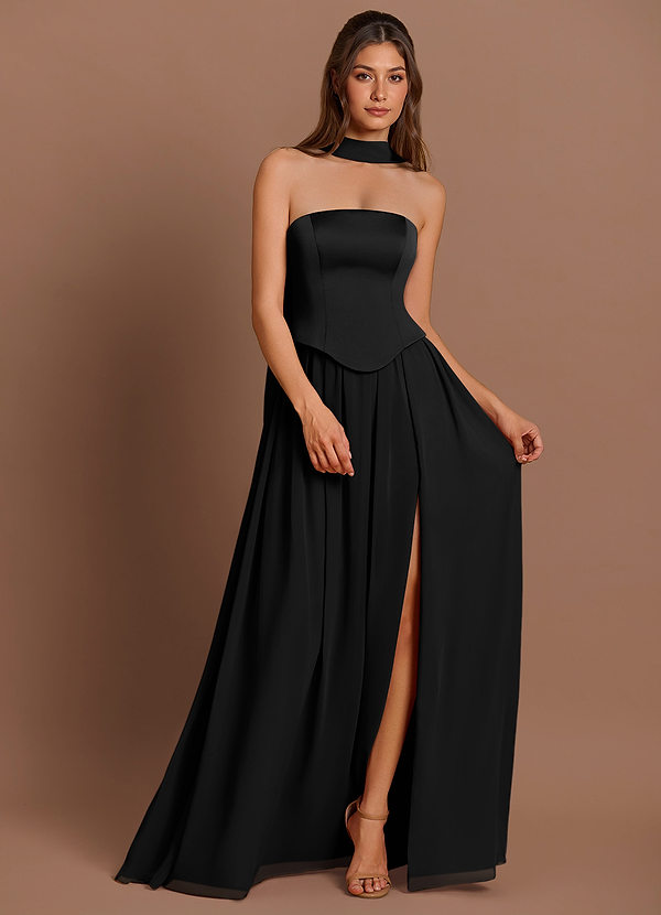 スーツ・フォーマル・ドレス ANDRESD drape dress BLACK Azazie Dion Black Sheath Scoop Stretch Crepe Dress | Azazie