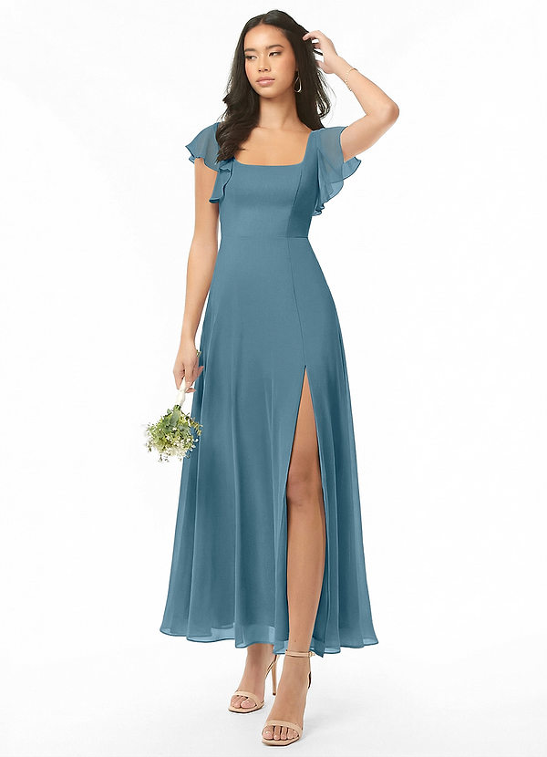Azazie Bondi Bridesmaid Dresses Bermuda A-Line Ruched Chiffon Dress image1