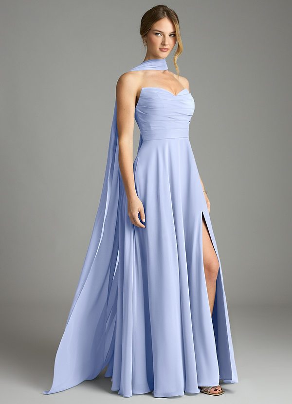 Azazie Ayla Abiti da Damigella Abito A-Line in Chiffon Scollo a Cuore Ghiaccio image1