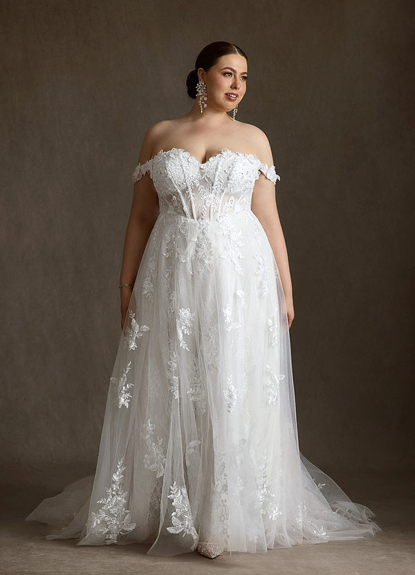 Florentina Wedding Dresses Diamond White A-Line Sweetheart Sequins Tulle Dress image1