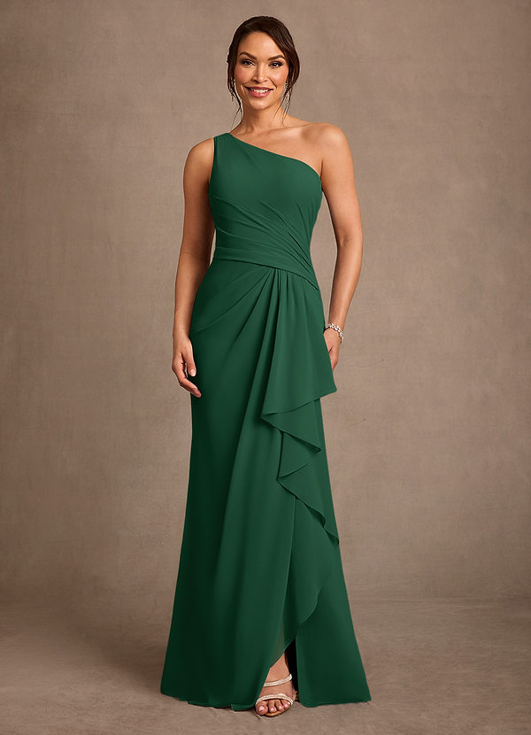 Azazie Floy Suknie dla Matki Panny Młodej Osłona Jedno ramię Szyfon Długość podłogi Sukienka image1