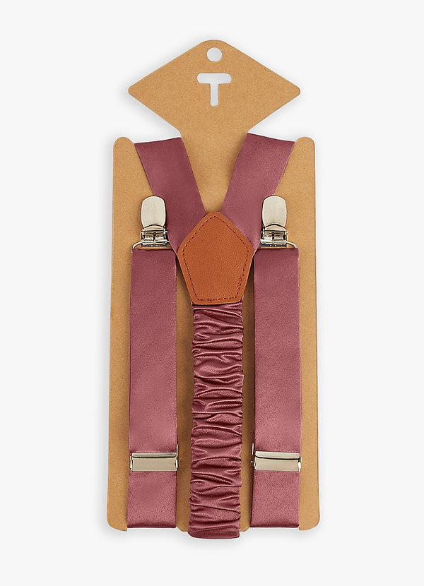 front Matching Color Boy's Matte Satin Suspenders