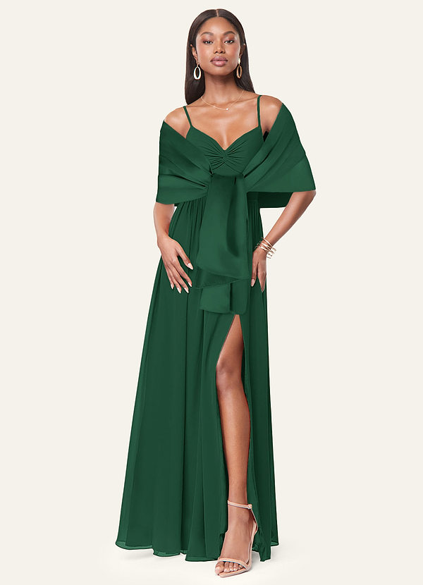 front Azazie Matching Color Aleena Matte Satin Shawl