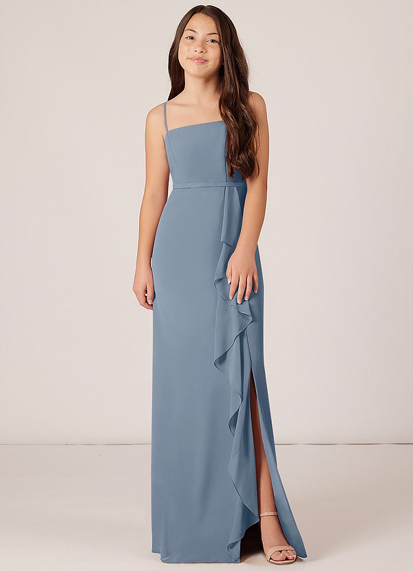 Azazie Kaylee Junior Twilight A-Line with Belt Chiffon Dress image1