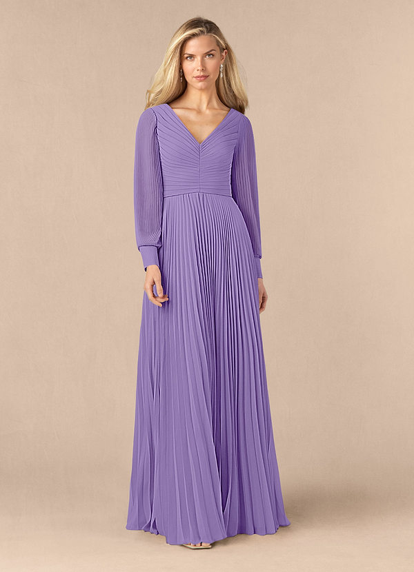 Azazie Zina Mother of the Brides Dresses Tahiti A-Line Pleated Chiffon Dress image1