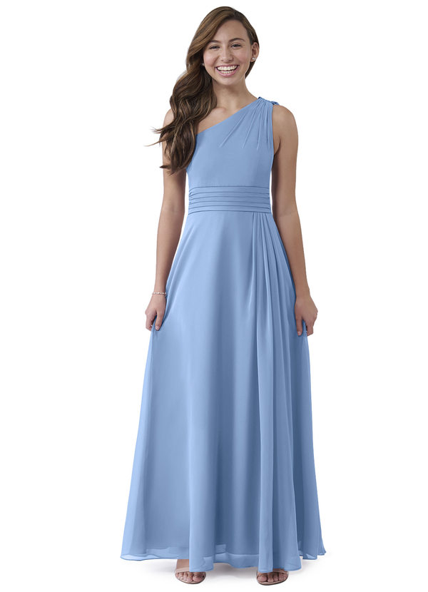 Steel Blue Azazie Cleo Junior Bridesmaid Dresses | Azazie