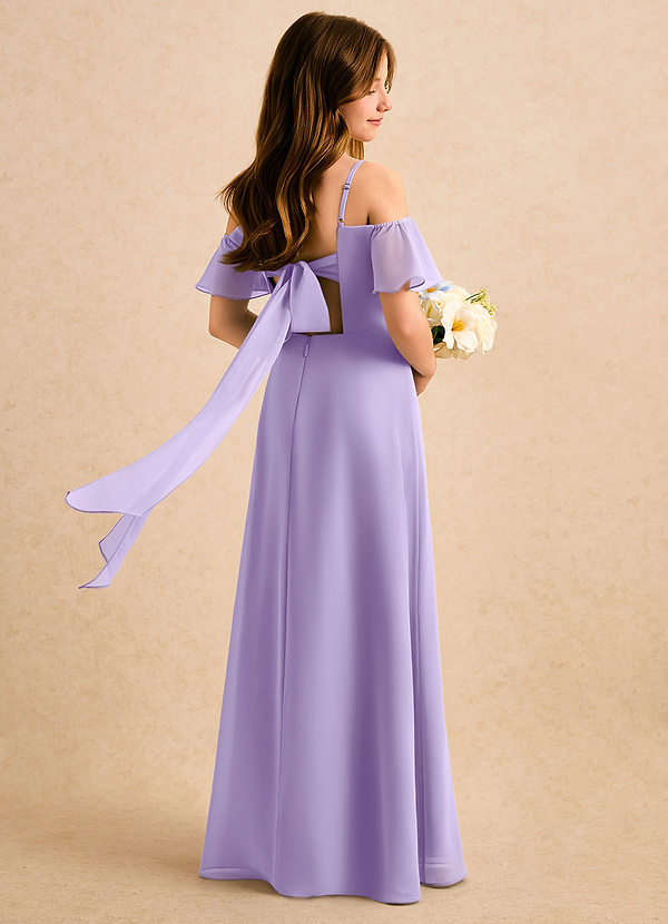 Azazie Robyn Girls Formal Flower Girl Dresses Lilac A-Line Sweetheart Neckline Chiffon Dress image1