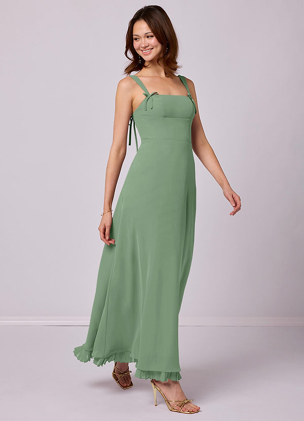 Barbie ♥ Azazie Bridesmaid Dresses Matcha A-Line Pleated Chiffon Dress image1