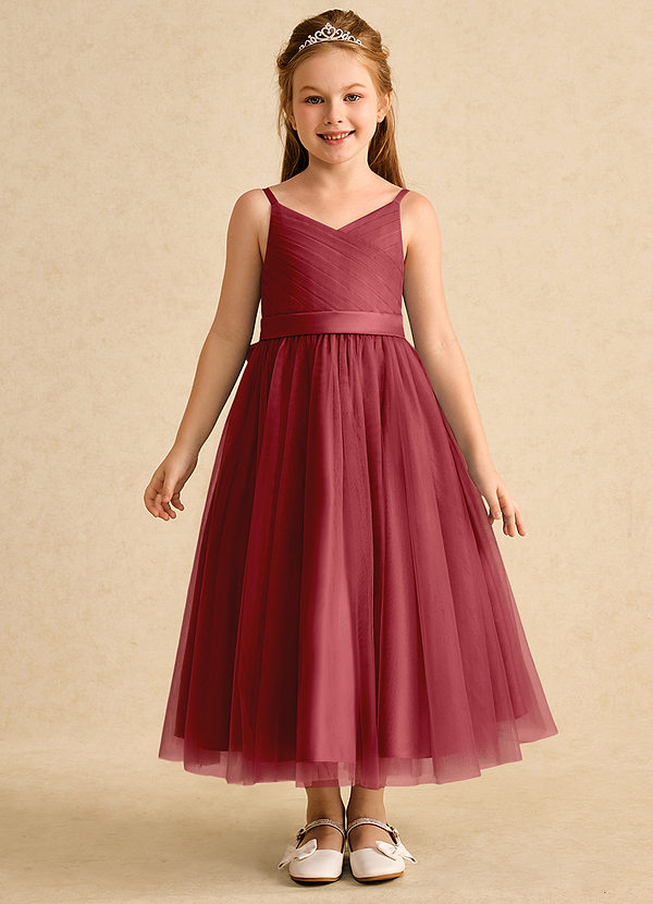 Azazie Patootie Vestidos de Niña de Flores Vestido de Granada de Tul de Corte En A con Tirante Espagueti image1