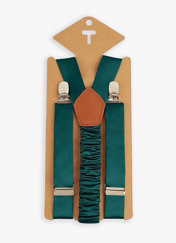 front Matching Color Boy's Matte Satin Suspenders